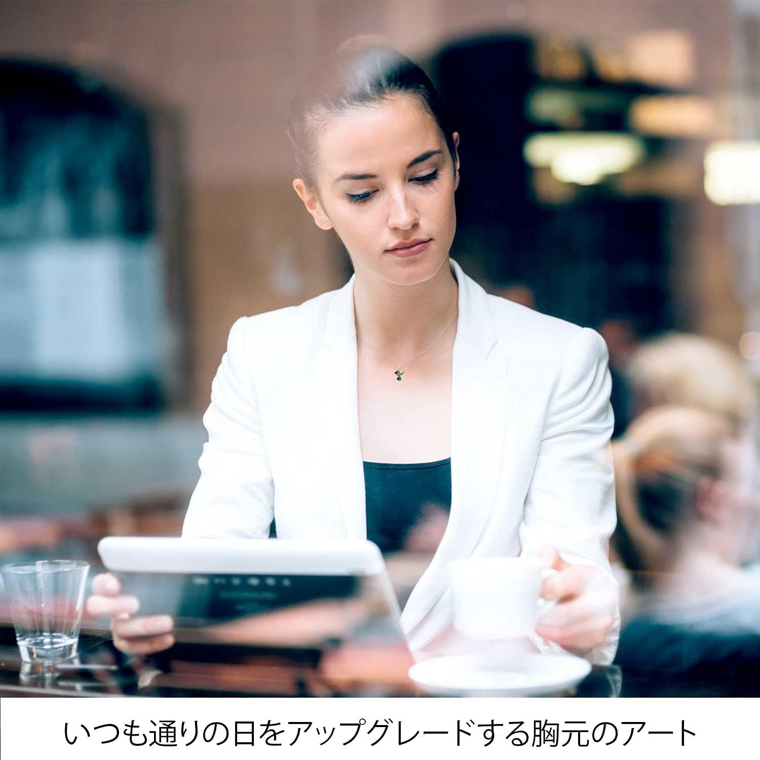 カラフル クリスタル ハチドリ ペンダント ネックレス 錆びない 925 スターリングシルバー 天然・低刺激性 チェーン Special Moment of Loveに最適で相手をワクワクさせるギフトボックス付き(無料)