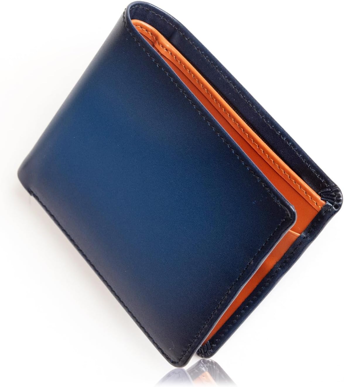 財布 メンズ 2つ折り 【アンティークレザー/雑誌掲載】 二つ折り 本革 二つ折り財布 10 NVY-CML