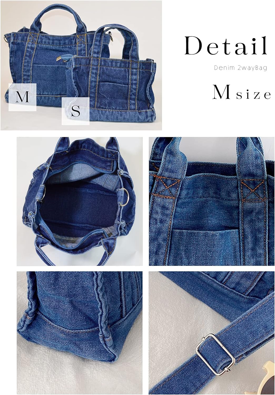 ミニ トートバッグ レディース ショルダーバッグ 2way デニム 軽い マザーズバッグ 通勤 通学 バッグ